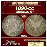 1890-cc Morgan Dollar $1 ms63 USCG