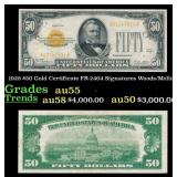 1928 $50 Gold Certificate Grades Choice AU