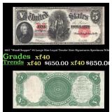 1907 Speelman/White $5 Large Size Legal Tender Not