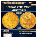 1894-p Gold Liberty Eagle TOP POP! $10 ms65 SEGS