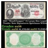 1907 $5 Large Size Legal Tender Note "WoodChopper"