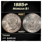 1885-p Morgan Dollar $1 Grades ms65+