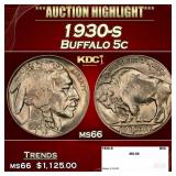 1930-s Buffalo Nickel 5c ms66 SEGS