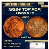 1928-p Lincoln Cent TOP POP! 1c ms68 rd SEGS