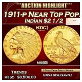 1911-p Gold Indian Quarter Eagle Near Top Pop! $2
