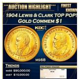 1904 Lewis & Clark Gold Commem Dollar TOP POP! 1 m