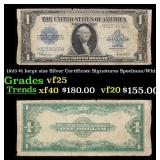 1923 $1 large size Silver Certificate Grades vf+ S