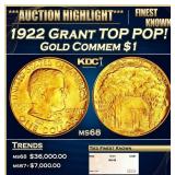 1922 Grant Gold Commem Dollar TOP POP! 1 ms68 SEGS
