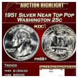 1951 Proof Washington Quarter Silver Near Top Pop