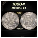 1888-p Morgan Dollar $1 Grades ms62+
