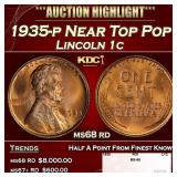 1935-p Lincoln Cent Near Top Pop 1c ms68 rd SEGS