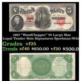 1907 $5 Large Size Legal Tender Note "WoodChopper"