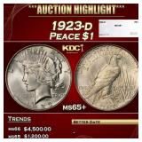 1923-d Peace Dollar $1 ms65+ SEGS