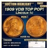 1909 VDB Lincoln Cent TOP POP! 1c ms68 rd SEGS