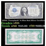 1928A $1 Blue Seal Silver Certificate "Funnyback"