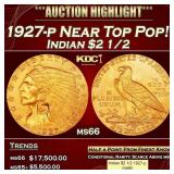 1927-p Gold Indian Quarter Eagle Near Top Pop! $2
