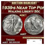 1939-s Walking Liberty Half Dollar Near Top Pop 50