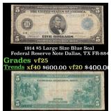 1914 $5 Large Size Blue Seal Federal Reserve Note