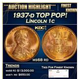 1937-d Lincoln Cent TOP POP! 1c ms68 rd SEGS