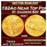 1924-d Gold St. Gaudens Double Eagle Near Top Pop