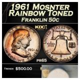 PCGS 1961 Proof Franklin Half Dollar Mosnter Rainb
