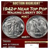 1942-p Walking Liberty Half Dollar Near Top Pop 50