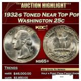 1932-s Washington Quarter Toned Near Top Pop 25c m