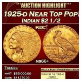 1925-d Gold Indian Quarter Eagle Near Top Pop! $2