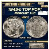 1945-d Mercury Dime TOP POP! 10c ms68+ FSB SEGS