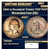 1941-s Washington Quarter Rainbow Toned TOP POP! 2