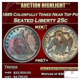 1885 Proof Seated Liberty Quarter Colorfully Toned