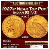 1927-p Gold Indian Quarter Eagle Near Top Pop! $2