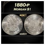 1880-p Morgan Dollar $1 Grades ms63+