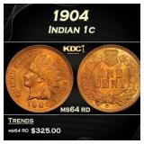1904 Indian Cent . 1c Grades ms64 rd