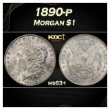 1890-p Morgan Dollar $1 Grades ms63+