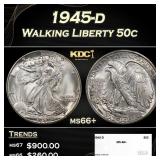 1945-d Walking Liberty Half Dollar 50c ms66+ SEGS
