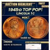1945-d Lincoln Cent TOP POP! 1c ms68 rd SEGS