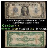 1923 $1 large size Silver Certificate Grades f+ Si