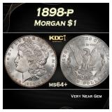 1898-p Morgan Dollar $1 Grades ms64+
