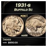 1931-s Buffalo Nickel 5c Grades ms66