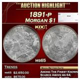 1891-p Morgan Dollar $1 Grades ms65 SEGS