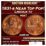 1931-s Lincoln Cent Near Top Pop! 1c ms66 rd SEGS