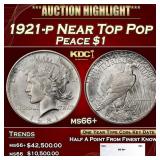 1921-p Peace Dollar Near Top Pop $1 ms66+ SEGS