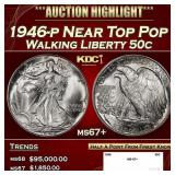 1946-p Walking Liberty Half Dollar Near Top Pop 50