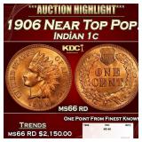 1906 Indian Cent Near Top Pop! 1c ms66 rd SEGS