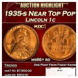 1935-s Lincoln Cent Near Top Pop 1c ms66+ rd SEGS