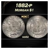 1882-p Morgan Dollar $1 Grades ms62