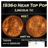1936-d Lincoln Cent Near Top Pop 1c ms67 rd SEGS
