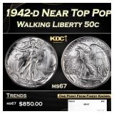 1942-d Walking Liberty Half Dollar Near Top Pop 50