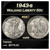 1943-s Walking Liberty Half Dollar 50c Grades ms66